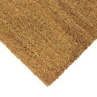JVL Manor Plain Natural Coir Backed Door Mat, Latex, Brown, 40 x 60 cm