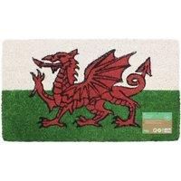 COIR DOOR MAT UNION JACK WELSH NOVELTY MAD HOUSE HAPPINESS ENTRANCE NON SLIP
