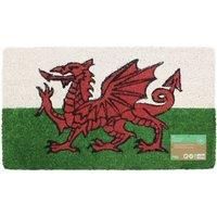 COIR DOOR MAT UNION JACK WELSH NOVELTY MAD HOUSE HAPPINESS ENTRANCE NON SLIP