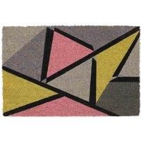 JVL Eco-Friendly Latex Backed Coir Door Mat, Abstract, 40 x 60 cm Approx., 02-864