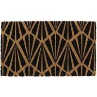JVL Eco-Friendly Latex Backed Coir Door Mat, Art Deco, Natural, 40 x 70 cm Approx., 02-872