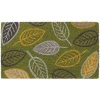JVL Eco-Friendly Latex Backed Coir Door Mat, Falling Leaves