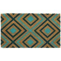 JVL Eco-Friendly Latex Backed Coir Door Mat, Rhombus,Natural,40 x 70 cm Approx.
