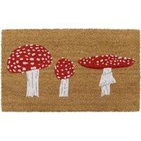 JVL Eco-Friendly Latex Backed Coir Door Mat, Toad Stool, 45 x 75 cm Approx., 02-880