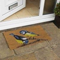 JVL Eco-Friendly Latex Backed Coir Door Mat, Birds, Natural, 45 x 75 cm Approx., 02-883