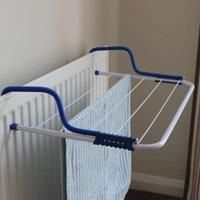 JVL Folding Clothes Radiator Drying Airer, Plastic/Metal, White