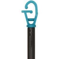 JVL Adjustable Telescopic Lightweight Clothes Line Prop, Grey/Teal, 132-240cm