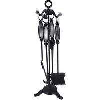 JVL Pennine Fireside Companion Tool Set, Black, 5 Pieces