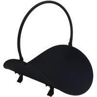 JVL Mendip Fireside Accessory Log Coal Holder with Handle, Black