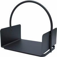 JVL 11-323 Conway Modern Fireside Accessory Log Coal Holder, Black, Steel, 41 x 47 x 30 cm