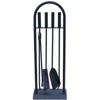 JVL Lambeth Contemporary Fireside Companion Arch Tool Set - 4 Pieces, Black
