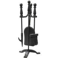 JVL Colchester Contemporary Fireside Companion Set,3 Piece Black One Size 11-330