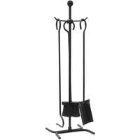 JVL Edale Contemporary Fireside Companion Set,3 Piece Black One Size 11-331