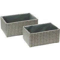 JVL Silva Rectangular Fabric Storage Baskets, Set of 2, Grey