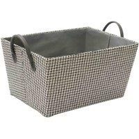 JVL Silva Rectangular Fabric Storage Box with Handles, Grey