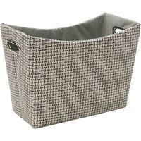 JVL Silva Fabric Magazine Holder with Inset Handles, Grey