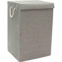 JVL Silva Fabric Foldable Laundry Hamper with Lid and Handles, Grey
