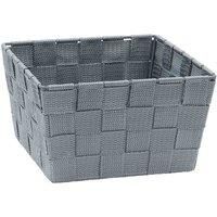 JVL Vichy Square Nylon Storage Basket, Grey