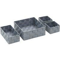 JVL Vichy Nylon Storage Baskets, Set of 4