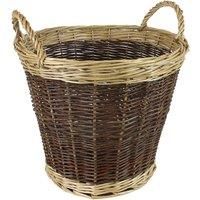 JVL Two Tone Willow Log Basket, 60 x 50 cm