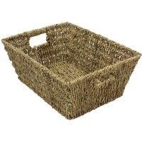 JVL Rectangular Seagrass Storage Basket, 37.5 x 28.5 x 15.5 cm