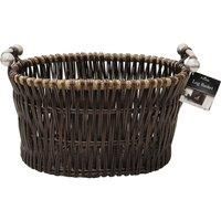 JVL Dark Vertical Weave Log Basket - Brown