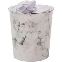 JVL Small Marble Waste Paper Bin, 24.5cm x 26.5cm approx, One Size