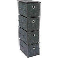 JVL Shadow 4 Drawer Narrow Fabric Storage Tower