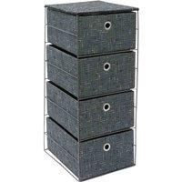 JVL Shadow 4 Drawer Wide Fabric Storage Tower
