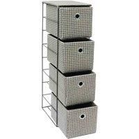 Silva 4 Drawer Narrow Fabric Storage Tower Grey