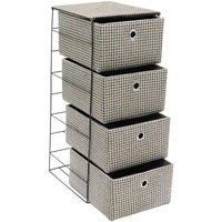 Silva 4 Drawer Wide Fabric Storage Tower Grey