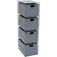JVL Vichy 4 Drawer Narrow Nylon Storage Tower