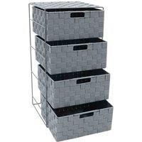 JVL Vichy 4 Drawer Wide Nylon Storage Tower