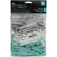 JVL Strong Hold Rust Resistant Plastic Pegs, Pack of 100, Aqua,19-250