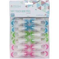 JVL Prism Soft Touch Mini Pegs, Pack of 12