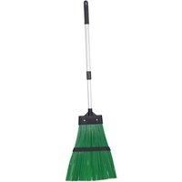 JVL Green Hard Bristled Broom Brush Rake With Extendable Handle 94-135 cm 20-063