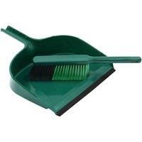 JVL Outdoor Large Dustpan And Brush, Green