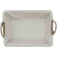 JVL Arianna Rectangular Willow Storage Basket, Grey Wash