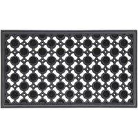 JVL Elipses Heavy Duty Rubber Entrance Floor Door Mat, 40 x 70 cm