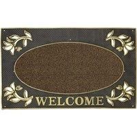 JVL Metallic Door Mat (Rectangular, Gold)