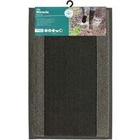 JVL Miracle Charcoal with Grey Stripes Barrier Mat, 60 x 90 cm