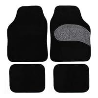 JVL 01-928BK Universal PVC Backed Carpet Car Mat Endurance Set, Black/Grey, 4 Pieces