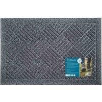 JVL Dirt Defender Scraper Door Mat 40 x 60 cm, Squares, Grey, set of 2