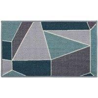 JVL Fiora Machine Washable Doormat and Runner, Duck Egg