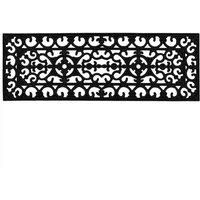 JVL Lexi Wrought Iron Effect Rubber Step Mat, 25x75cm, Set of 2