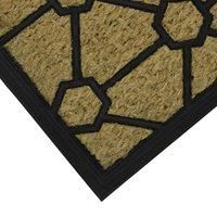 JVL 02-130GE Woven Coir Tuffscrape Doormat, 45x75cm, Geometric