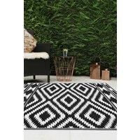 JVL Lightweight Reversible Plastic Woven Outdoor Patio Garden Rug, 133x190cm