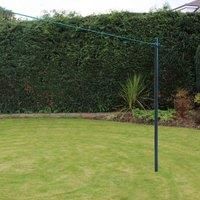 Jvl Clothes Pole Post With Washing Line And Ground Socket Dark Grey Teal 2 4M Pack Of 2