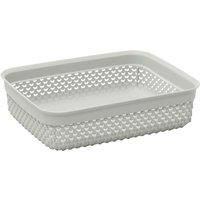 JVL Droplette Design Plastic Storage Basket, 2.2L, 7 x 25 x 20 cm Approx, Grey, One Size