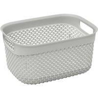 JVL 13-384IG Droplette Design Plastic Storage Box, 3.3Litre, 12 x 24 x 18 cm Approx, Grey, One Size